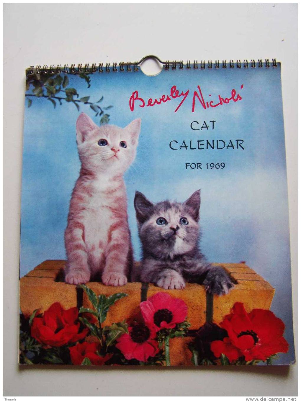 Anglais CAT CALENDAR FOR 1969 Berverley Nichols HUTSON BROS LTD à Spirale Calendrier CHATS En Anglais- - Grand Format : 1961-70