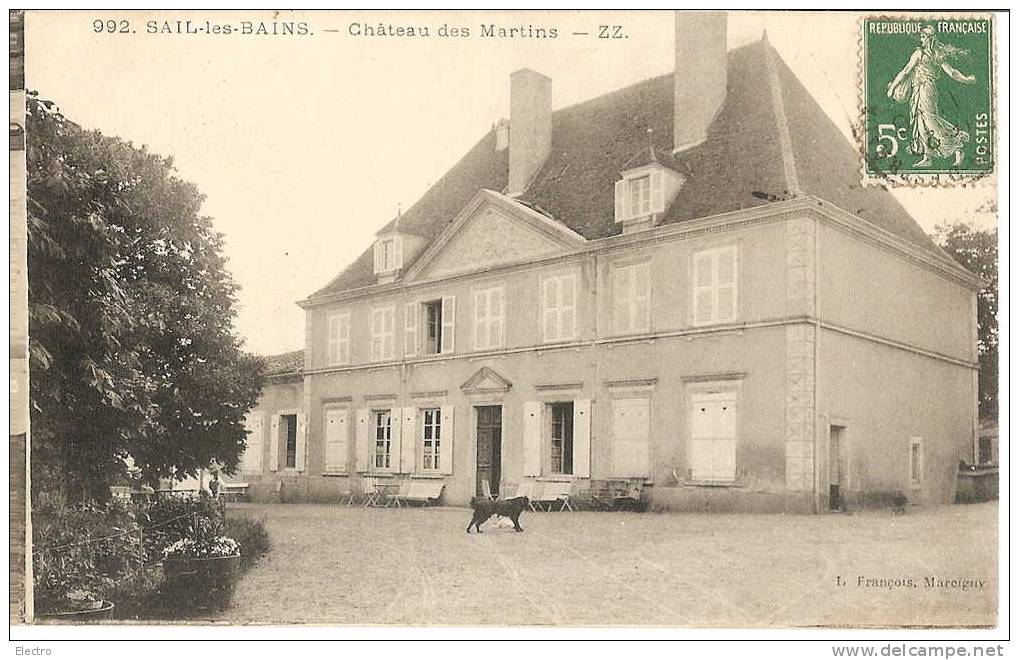 Sail Les Bains. Chateau Des Martins. 1911 - Other & Unclassified