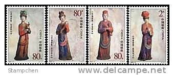 China 2003-15 Painted Statues Of The Jinci Temple Stamps Costume Maid - Budismo