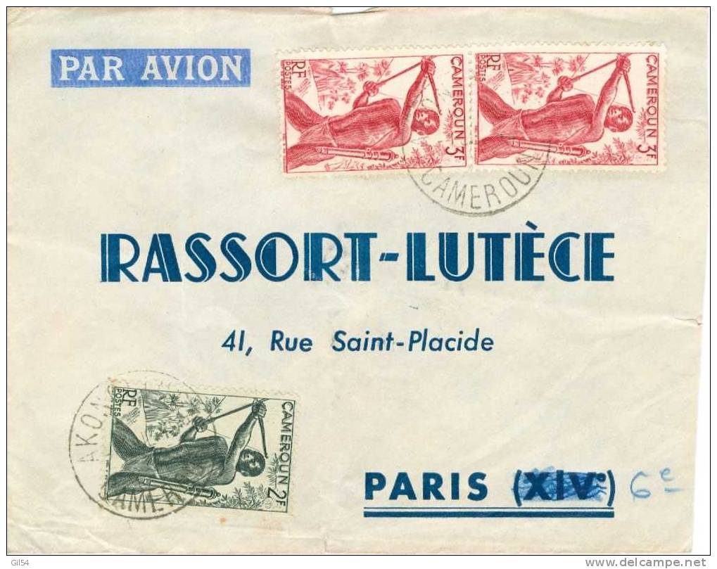 Dallay N° 248 + 249 X 2 Sur Lettre De Akonolinga Pour Paris En 1949  - Po314b - Covers & Documents