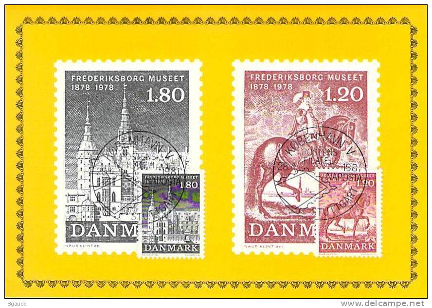 DANEMARK CARTE MAXIMUM    NUM.YVERT  661/662 MUSEE NATIONAL 100 ANS - Maximum Cards & Covers