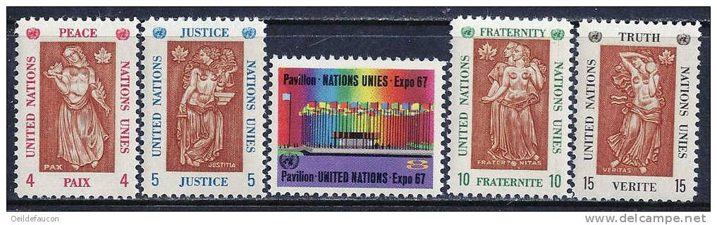 NATIONS UNIES N-Y   -  165/69** - Cote 2,60 € - 1967 – Montreal (Kanada)