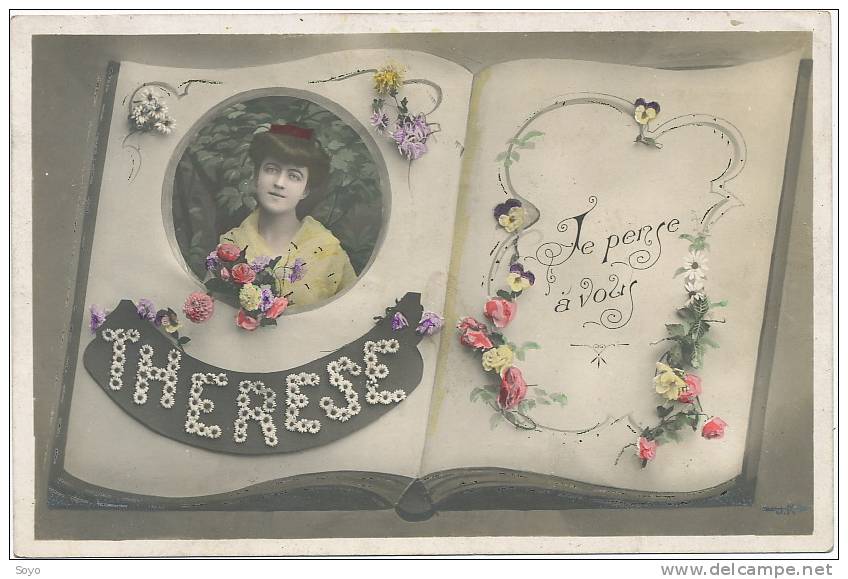 Therese     En Marguerites Livre Ouvert Fleurs Montage Photo Homme - Nomi