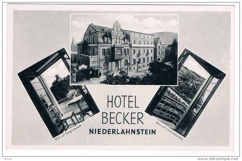 D1713    NIEDERLAHBSTEIN : Hotel Becker ( Multiview) - Lahnstein