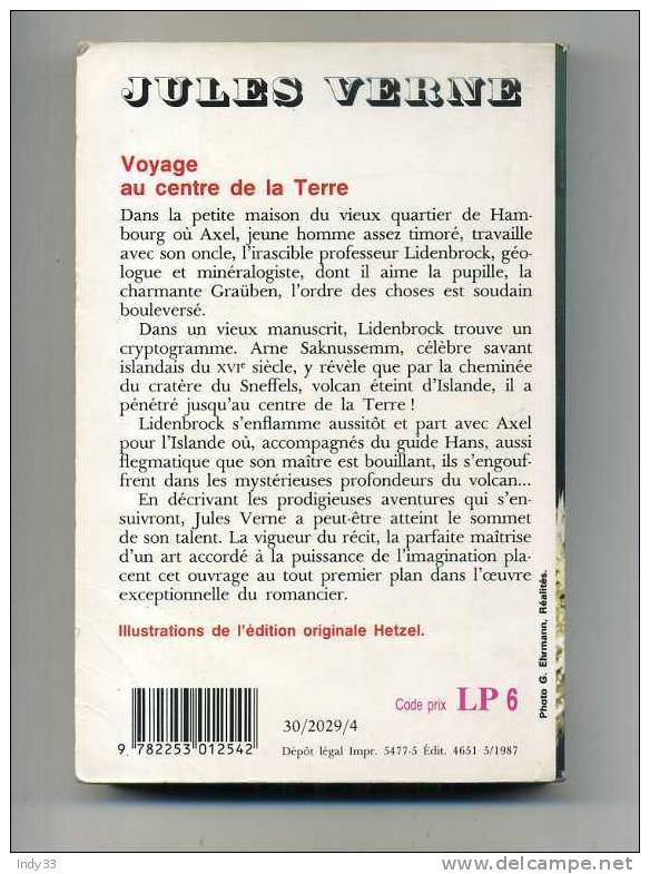 - VOYAGE AU CENTRE DE LA TERRE . PAR J. VRNE . LE LIVRE DE POCHE - Livre De Poche