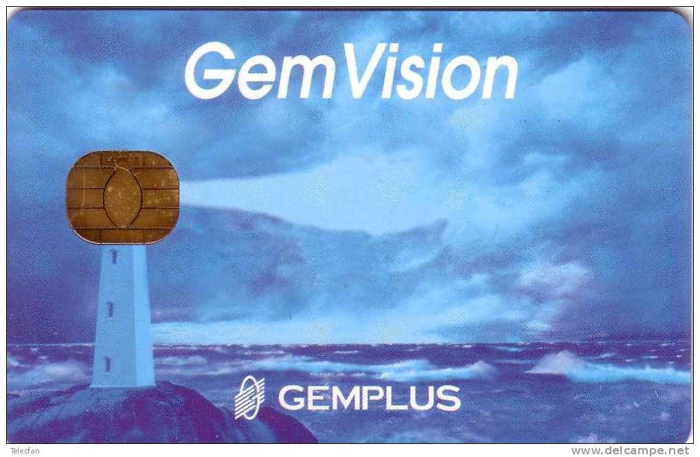 FRANCE CARTE A PUCE GEMPLUS GEMVISION BLEUE PHARE SUPERBE  RARE - Faros