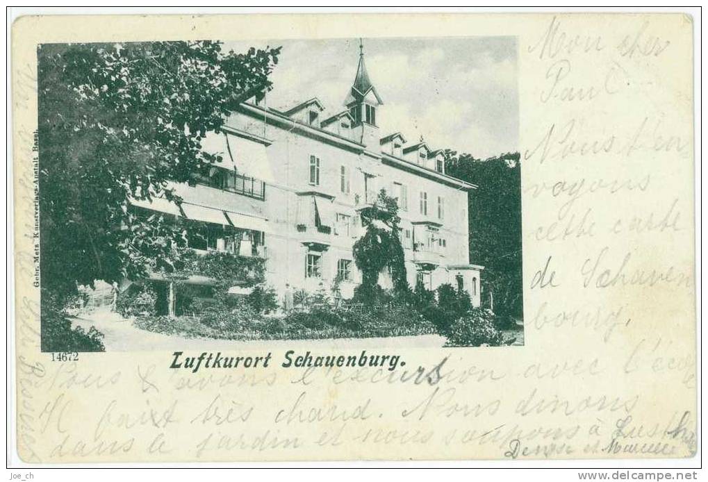 Schweiz/Suisse: CPA Luftkurort Schauenburg (bei Liestal) 1900, 2 Scans - Liestal