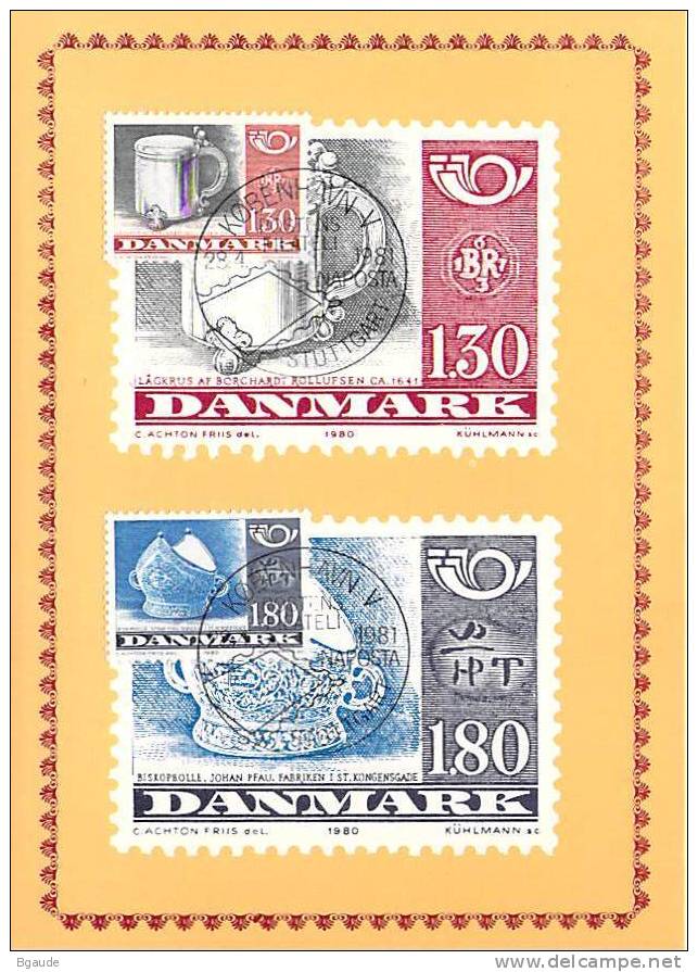 DANEMARK CARTE MAXIMUM    NUM.YVERT  711/712 NORDEN 80 - Maximumkarten (MC)