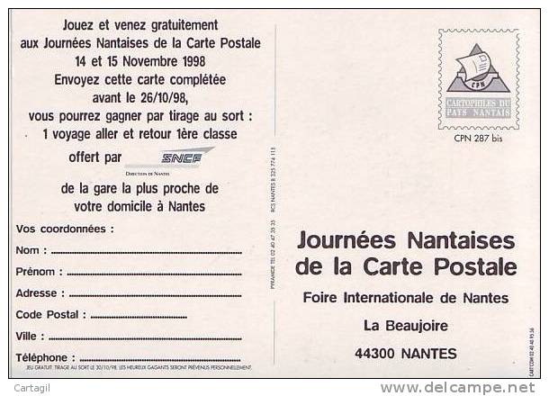 CPM  -  44 - Nantes - Salon Des 14 Et 15 Novembre 1998 (2 Scans) - Collector Fairs & Bourses