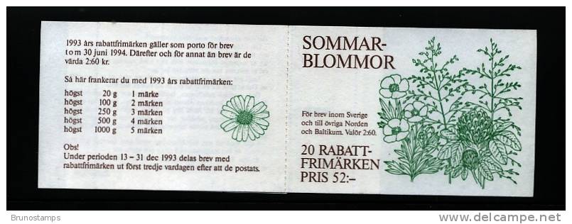 SWEDEN/SVERIGE - 1993  DISCOUNTED  BOOKLET   MINT NH - 1981-..