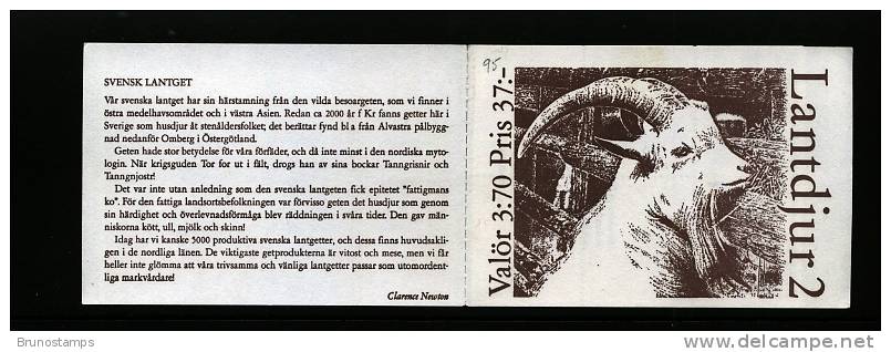 SWEDEN/SVERIGE - 1995  FAUNA  BOOKLET   MINT NH - 1981-..