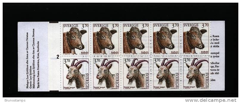 SWEDEN/SVERIGE - 1995  FAUNA  BOOKLET   MINT NH - 1981-..