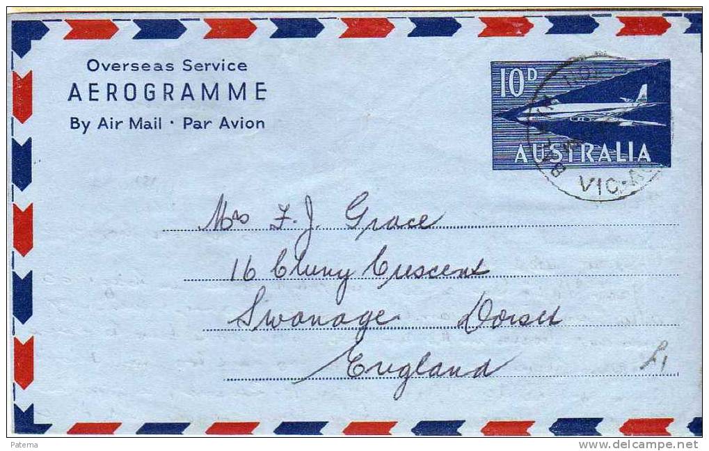 Aerograma, BALWYN -Victoria, Australia, 1961, Aerogramme - Aerograms