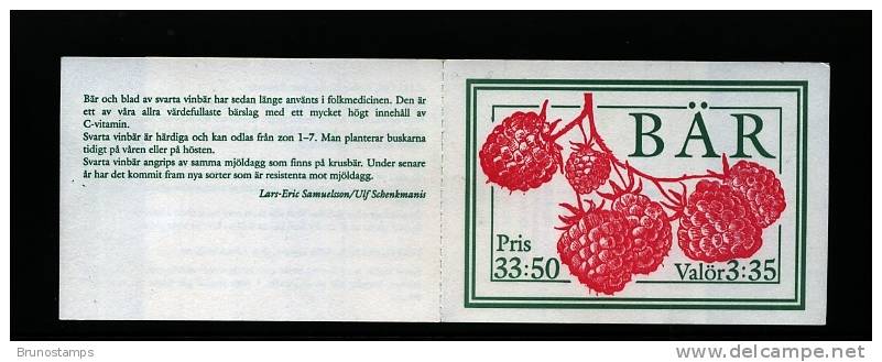 SWEDEN/SVERIGE - 1995  BERRIES  BOOKLET   MINT NH - 1981-..