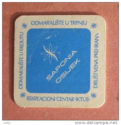 SAPONIA OSIIJEK - ERDUT & TRPANJ Coaster ( Croatia ) Mat Sous-bock Portavasos Sotto-boccale Coasters Mats Sous-bocks - Beer Mats