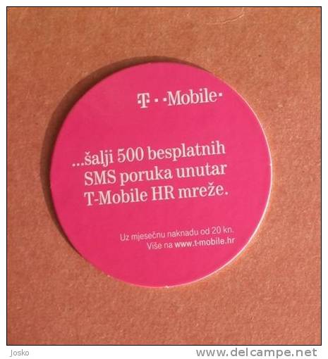 T-MOBILE Coaster ( Croatia ) Mat Sous-bock Portavasos Sotto-boccale Coasters Mats Sous-bocks - Beer Mats