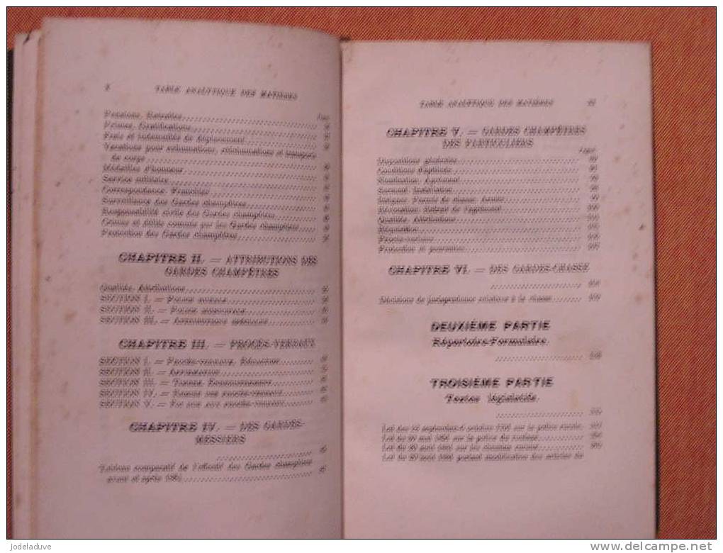 NOUVEAU MANUEL DES GARDES CHAMPETRES GARDE MESSIERS GARDE PARTICULIERS GARDE CHASSE Loi Code Pénal 1911 DUBARRY J - 1901-1940