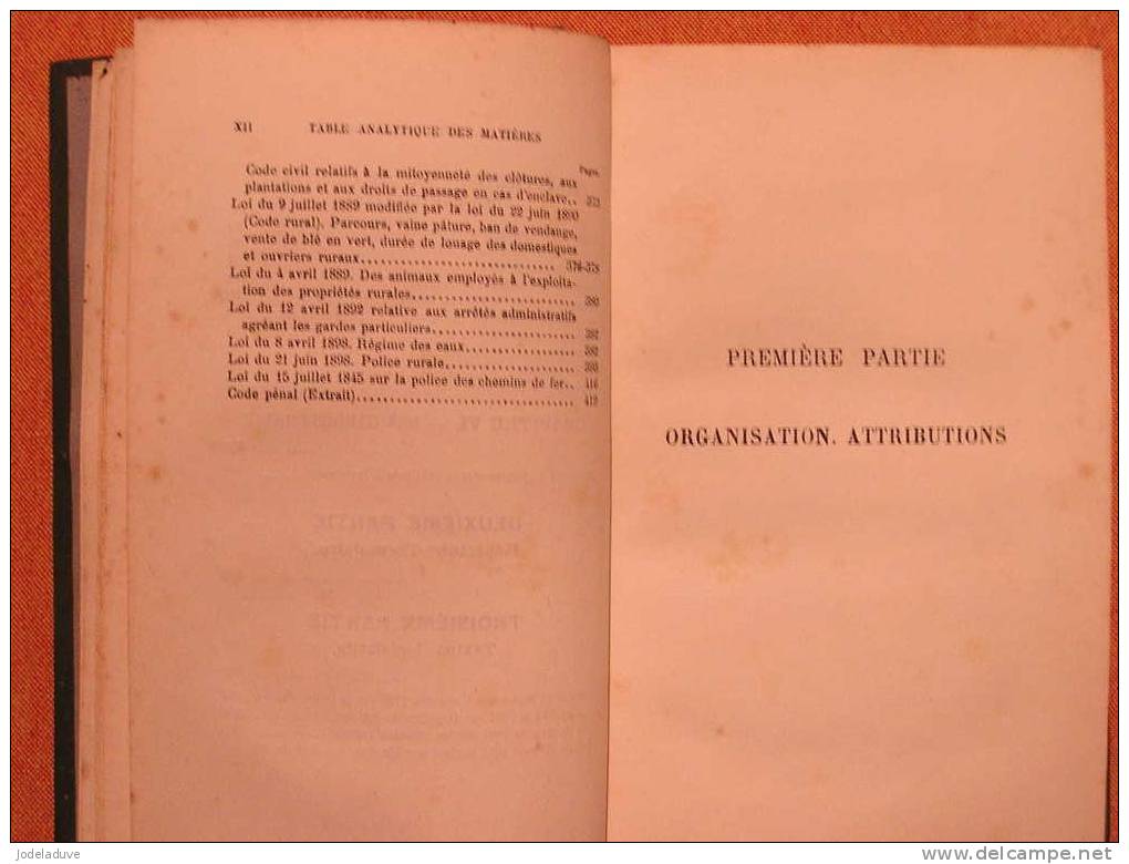 NOUVEAU MANUEL DES GARDES CHAMPETRES GARDE MESSIERS GARDE PARTICULIERS GARDE CHASSE Loi Code Pénal 1911 DUBARRY J - 1901-1940