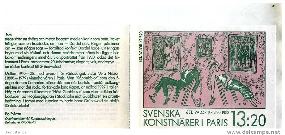 SWEDEN/SVERIGE - 1988  PAINTERS  BOOKLET   MINT NH - 1981-..