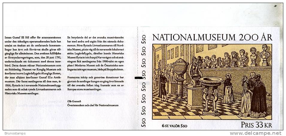 SWEDEN/SVERIGE - 1992  NATIONAL MUSEUM  BOOKLET   MINT NH - 1981-..