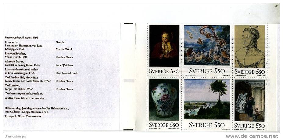 SWEDEN/SVERIGE - 1992  NATIONAL MUSEUM  BOOKLET   MINT NH - 1981-..