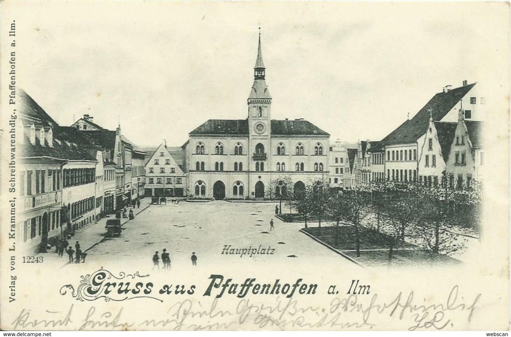 AK Pfaffenhofen Ilm Rathaus Hauptplatz Gasthof ~1900 #01 - Pfaffenhofen