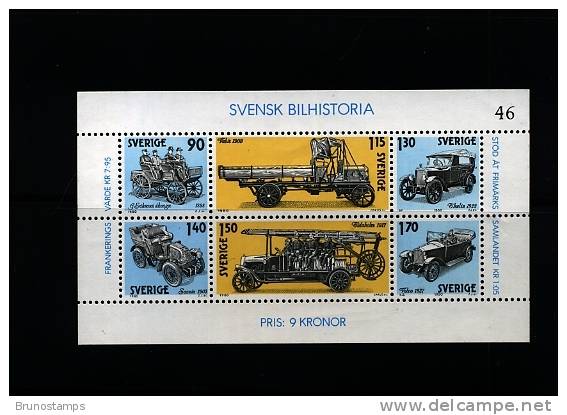 SWEDEN/SVERIGE - 1980  CAR  HISTORY  MS   MINT NH - Blocks & Kleinbögen
