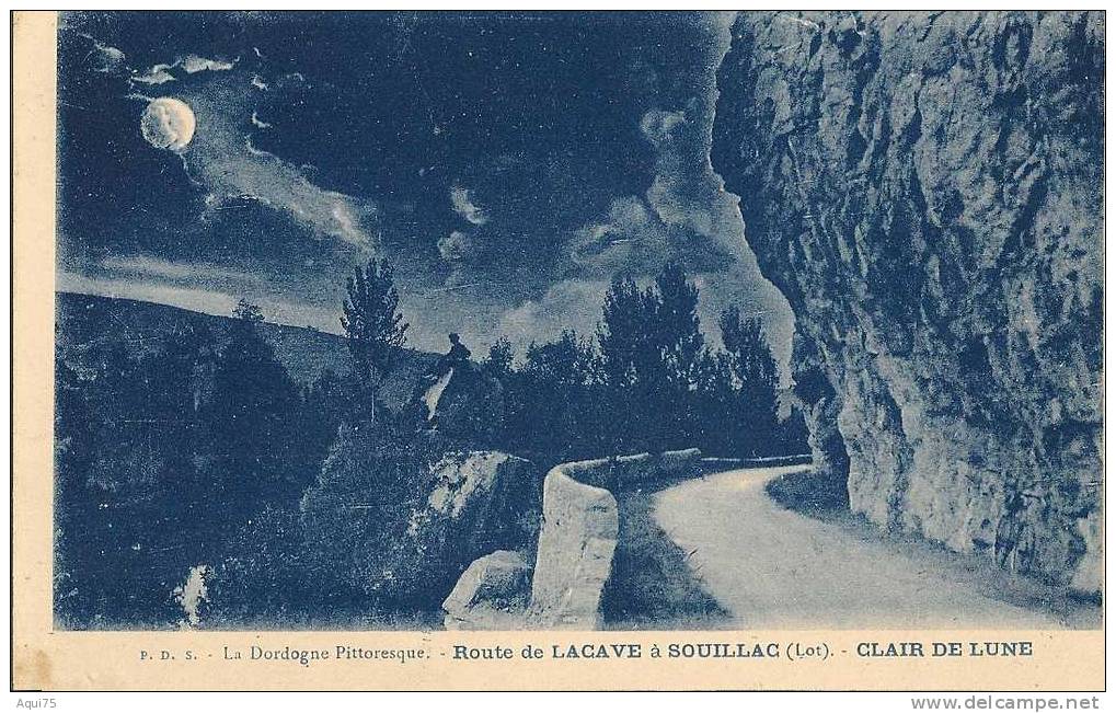 Route De LACAVE à SOUILLAC    Clair De Lune - Lacave