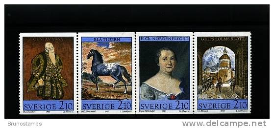 SWEDEN/SVERIGE - 1987  CASTLE OF GRIPSHOLM  STRIP   MINT NH - Blocks & Sheetlets