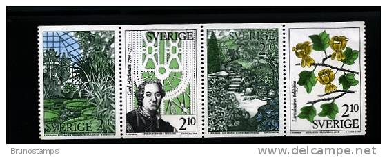 SWEDEN/SVERIGE - 1987  BOTANIC GARDENS  STRIP   MINT NH - Blocs-feuillets