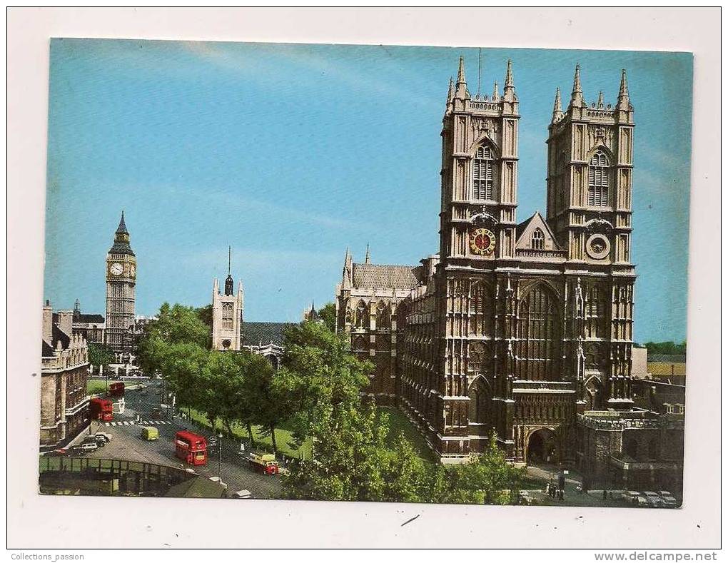 Cp , ANGLETERRE , LONDON , Westminster Abbey , Big Ben , Vierge , Photo : J . Hinde - Westminster Abbey