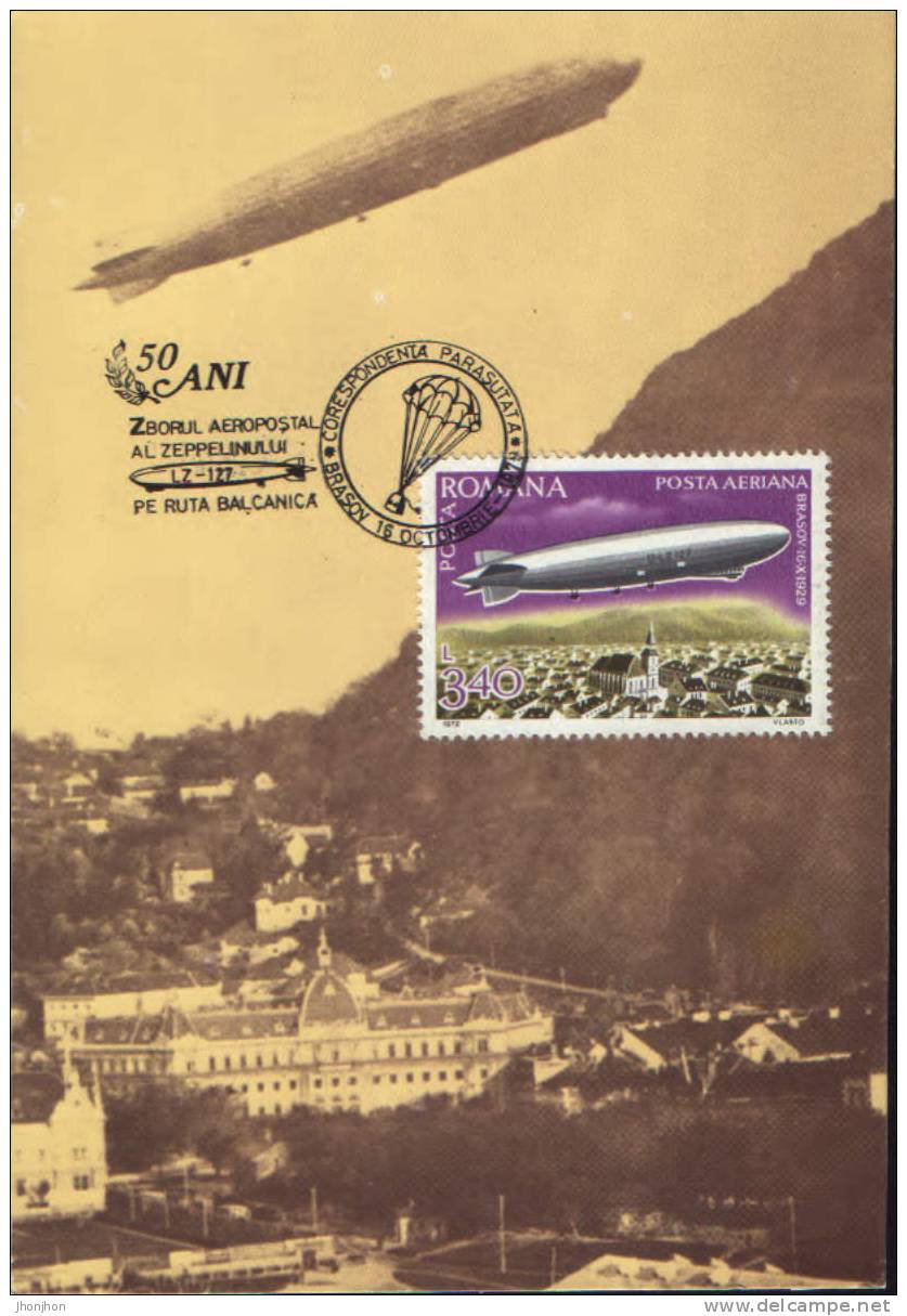 Romania-Maximum Postcard 1979-Zeppelin L.Z.-127 - Zeppelins