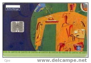 # Carte A Puce Salon Schlumberger Cartes 98   - Tres Bon Etat - - Ausstellungskarten