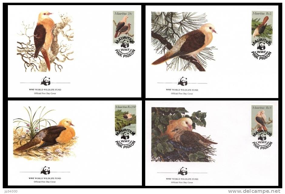 WWF: Série De 4 Enveloppes MAURITIUS Pigeons - Autres & Non Classés