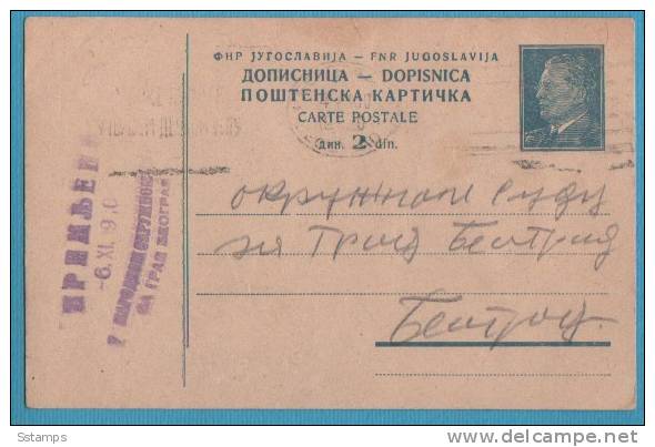 A-227  JUGOSLAVIA SERBIA TITO   POSTAL CARD   INTERESSANTE - Ganzsachen