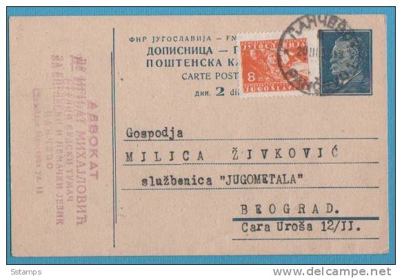 A-227  JUGOSLAVIA SERBIA TITO   POSTAL CARD   INTERESSANTE - Entiers Postaux