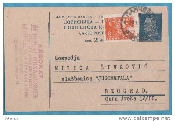 A-227  JUGOSLAVIA SERBIA TITO   POSTAL CARD   INTERESSANTE - Postal Stationery