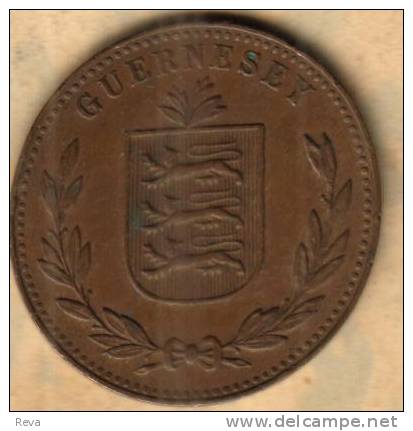 GUERNSEY 8 DOUBLES DENOMINATION FRONT EMBLEM BACK 1947  READ DESCRIPTION CAREFULLY !!! - Guernsey