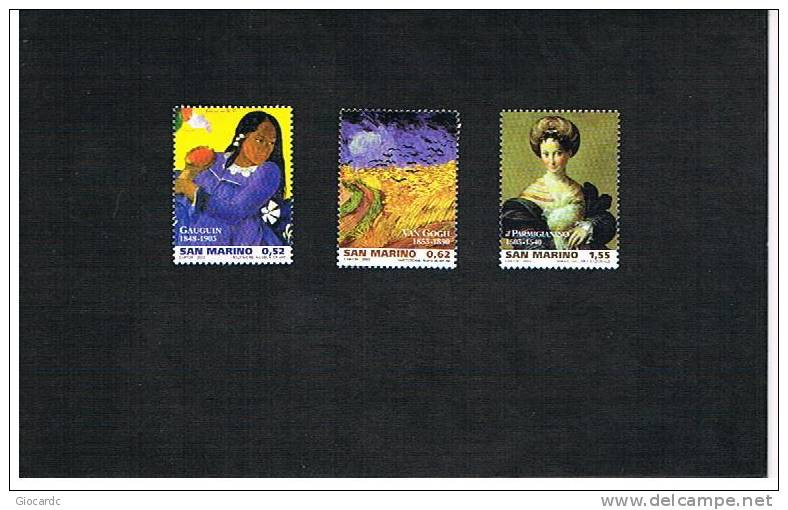 SAN MARINO - UNIF1908.1910    -  2003    GRANDI MAESTRI DELLA PITTURA   - NUOVI ** - Unused Stamps