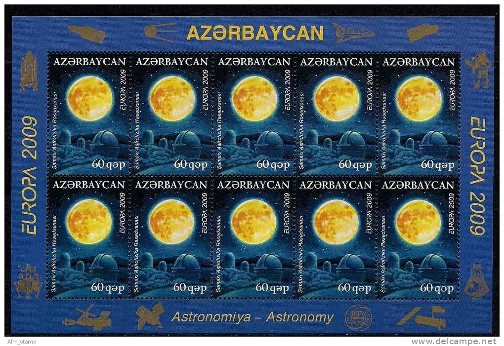 2009 Aserbaidschan  Azerbaidjan SheetMi. 758-9  ** MNH  Europa: Astronomie - 2009