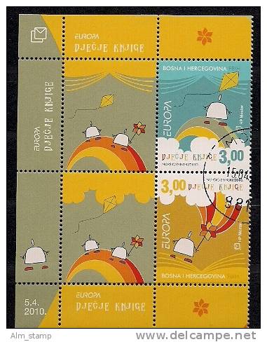 2010 BOSNA AND HERZEGOVINA-HERZEGBOSNA Croat Part  Mi. 285-6 Set Used  With Label Europa: Kinderbücher. - 2010