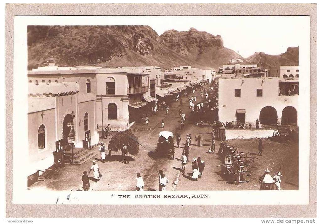 &#9670; CPA YEMEN ADEN RP Aden The Crater Bazaar Real Photo Ed.Pallonjee Dinshaw MORE ADEN LISTED @ 1 EURO OR LESS - Yemen