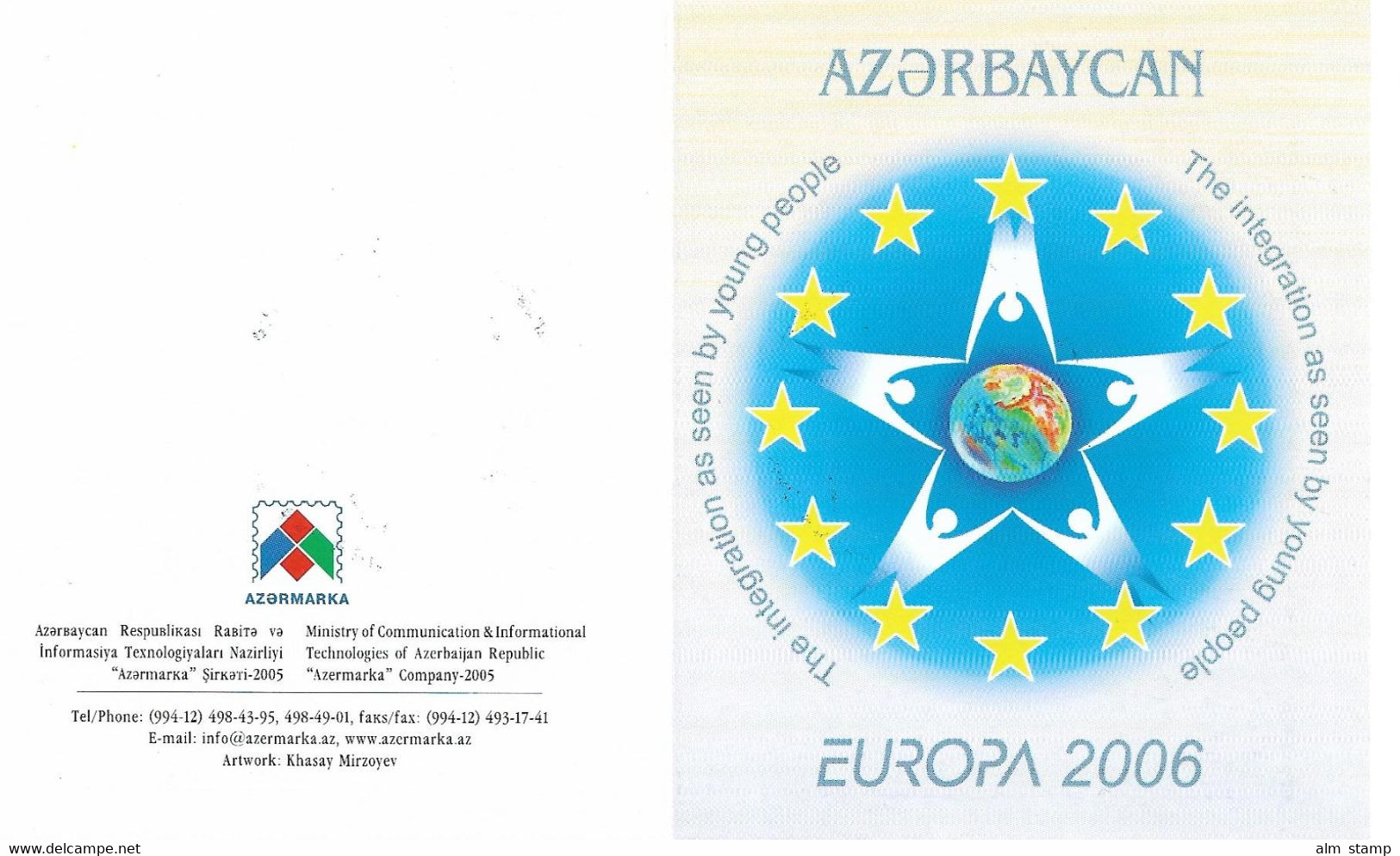 2006  Aserbaidschan / Azerbaijan / Azerbaidjan   Mi. 638-9 Used Booklet Sheet  Europa  Integration. - 2006