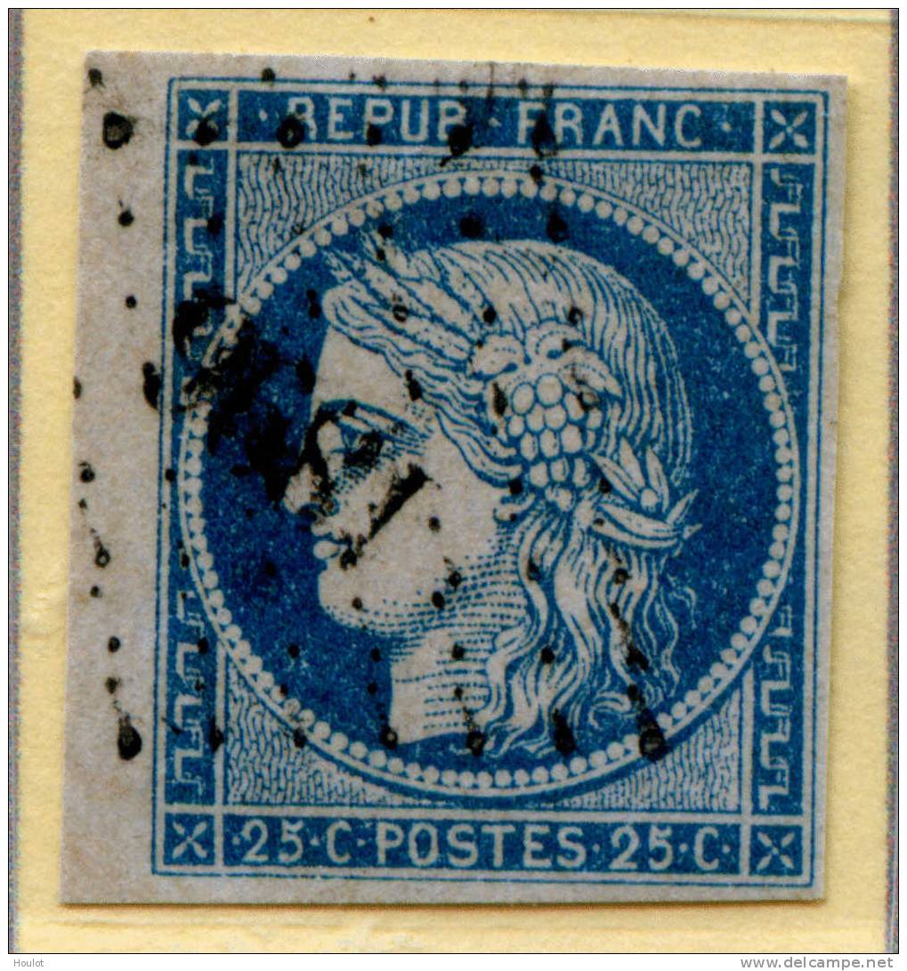 Frankreich N°4a Bleu Clair Marke Vom Linken Bogenrand Mit PC 1896 Marseille,  Timbre Du Bord D'arc Gauche , Le Timbre A - 1849-1850 Cérès