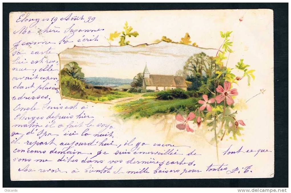 Belgique 1899 Carte Affr. N°57 Mons (STATION) + Griffe ELOUGES Pour La Suisse. - Linear Postmarks