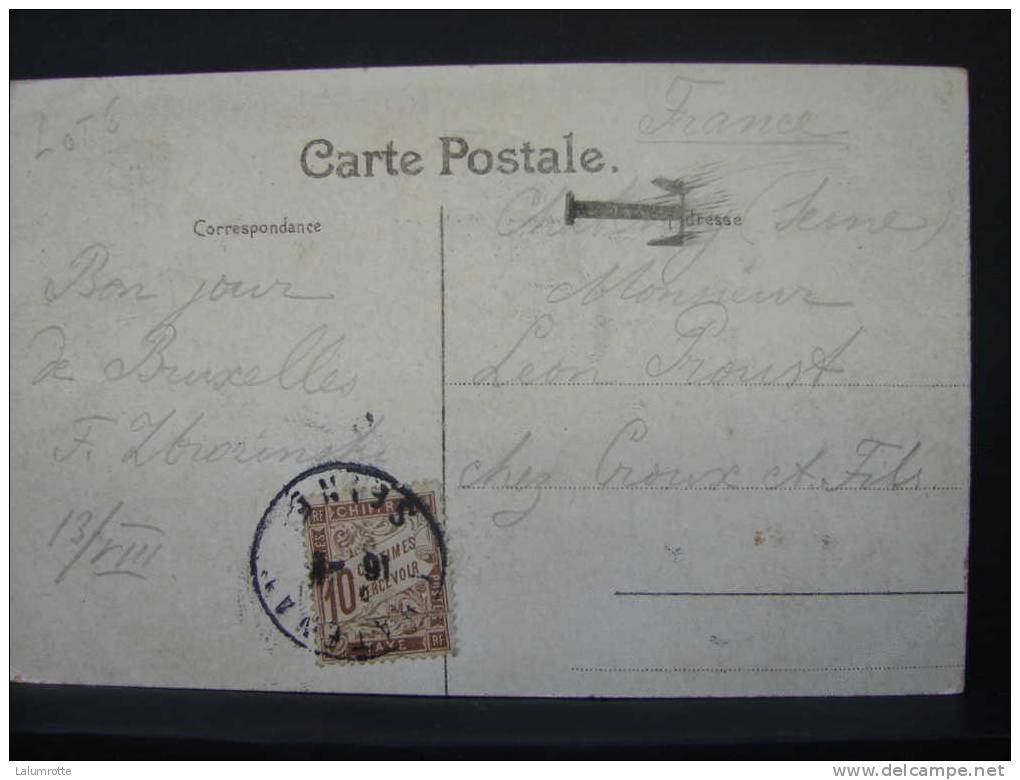 Taxes. A3. Timbres Taxes De 10 Centimes De 1910 Sur CP Venant De Belgique. - 1859-1959 Lettres & Documents