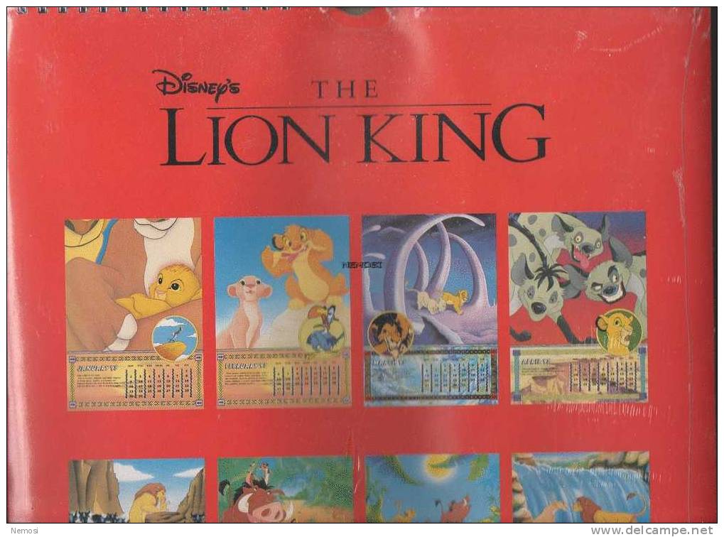 CALENDRIER - 1995 - LE ROI LION - 12 Posters - Varia