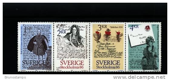 SWEDEN/SVERIGE - 1984  STOCKHOLMIA 86  STRIP   MINT NH - Blocs-feuillets