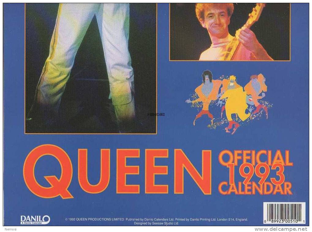 CALENDRIER - 1993 - QUEEN - 12 Posters - Objets Dérivés