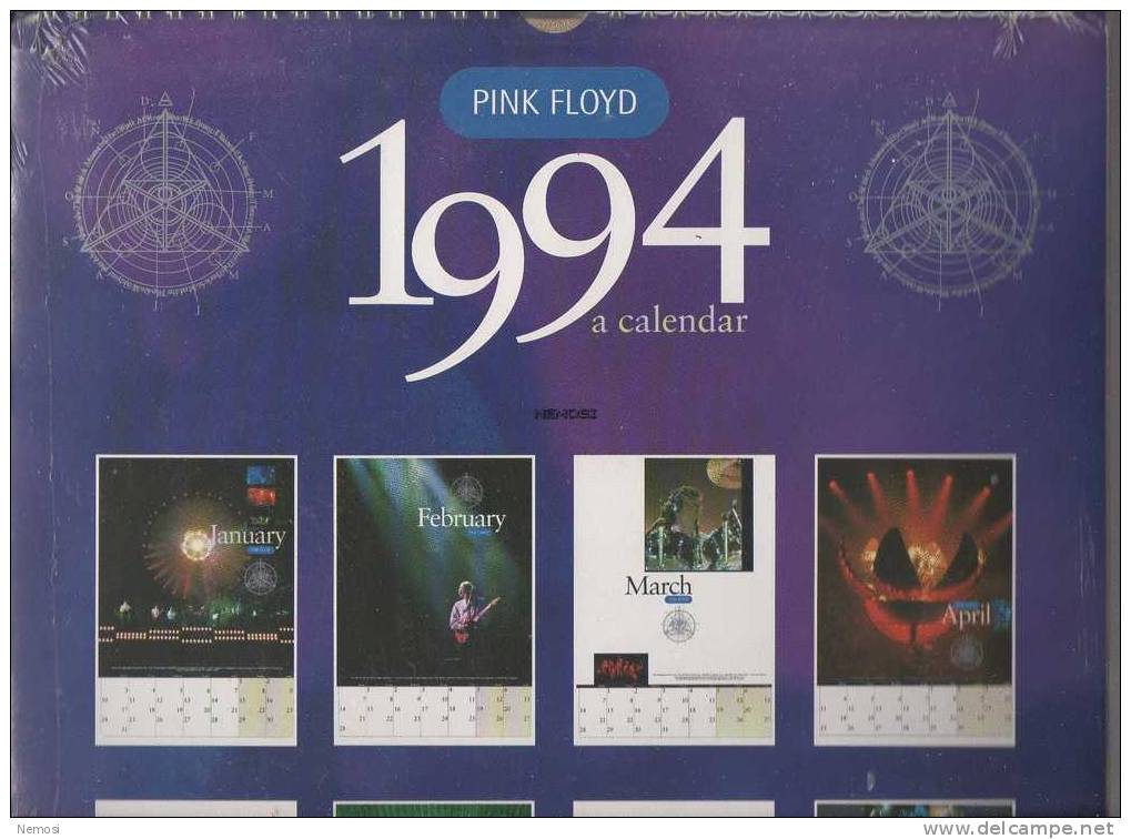 CALENDRIER - 1994 - PINK FLOYD - 12 Posters - Objets Dérivés